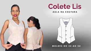 Colete alfaiataria  costura do colete Lis  molde disponível [upl. by Boynton964]