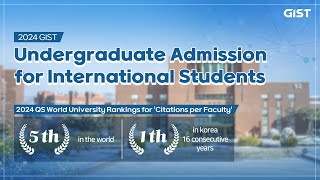 2024 GIST Undergraduate Admission for International Students [upl. by Winonah]