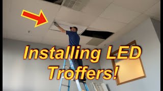 Installing New Adjustable LED Troffers [upl. by Aicener]