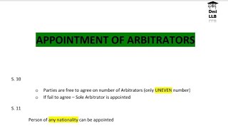 Appointment of Arbitrators  Arbitration Conciliation amp Alternative Dispute Resolution [upl. by Korrie580]