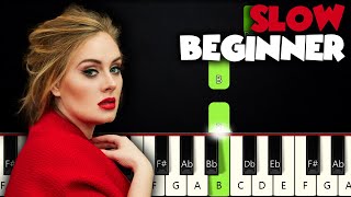 Someone Like You  Adele  SLOW BEGINNER PIANO TUTORIAL  SHEET MUSIC by Betacustic [upl. by Tripp751]