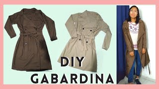 DIY GABARDINA LARGA SUPER ECONOMICA  Y FACIL  NALLELY REYES [upl. by Einomrah]