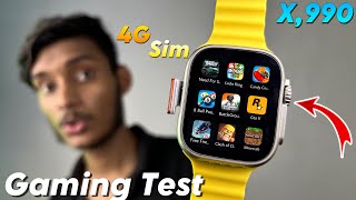 4G Android Smartwatch🔥 Gaming Test 🤯  Free Fire ⚡️ PUBG 👩‍🚒 Temple Run  S8 Ultra Gaming Test [upl. by Atirahs]