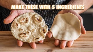 5 Ingredient Homemade Flour Tortillas [upl. by Anaeerb]