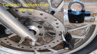 Cadeado antifurto com alarme na moto [upl. by Bohrer]