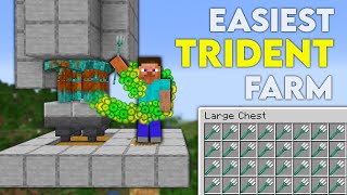 Minecraft EASIEST Trident Farm  Drowned Farm 119 [upl. by Dian]