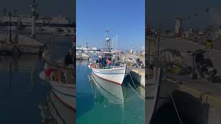 typical woodenboats fishingboat myrina limnos island [upl. by Sinnal]