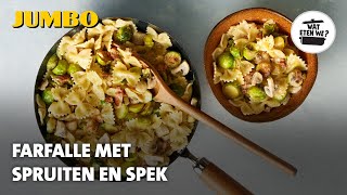 Wat eten we Farfalle met spruiten en spek [upl. by Victory]