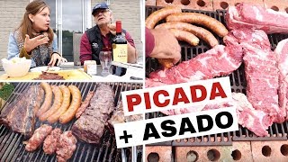 Una Parrilla Argentina Construcción Asado y Picada [upl. by Blanka]