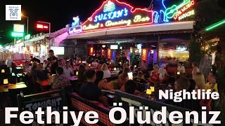 4K Fethiye Ölüdeniz Nightlife Street View with Hisaronu Dji Osmo Action Camera Blue Lagoon Turkey [upl. by Esinek869]