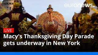 Macys Thanksgiving Day Parade gets underway in New York [upl. by Ramedlav]