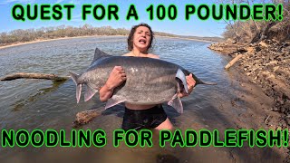 Noodling for Paddlefish The Quest for a 100 Pound Fish Continues We Try Snagging and Noodling [upl. by Sternberg]