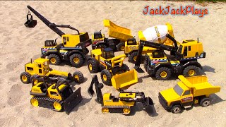 Playing with Diggers Outside Toy Construction Trucks for Kids  JackJackPlays [upl. by Llebiram946]