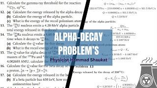 Alpha Decay Energy Calculations Solved Problems for Radon Uranium and Radium  Nuclear Tracks [upl. by Itsirc]