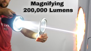 Magnifying The Worlds Brightest Flashlight 200000 Lumens [upl. by Nicolella35]