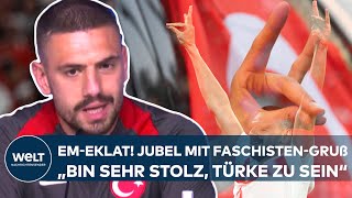 EM 2024 Skandal in Leipzig quotSehr stolz Türke zu seinquot Demiral feiert mit rechtsextremem Wolfsgruß [upl. by Wera]