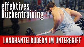 Langhantelrudern vorgebeugt im Untergriff  Rückentraining [upl. by Nirrej763]