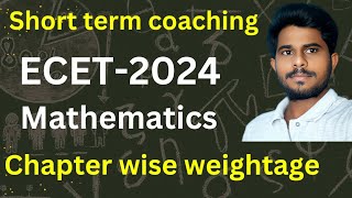 ECET2024TSampAPMATHSSHORT term coachingchapter wise weightagenaveenreddyMATH [upl. by Nnairrehs]