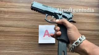 ASG CZ 75 SP01 SHADOW CO2 BLOWBACK STEEL BB PISTOL By Airsoft Gun India [upl. by Laddie276]