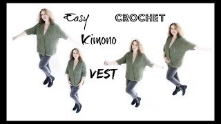 Easy Crochet Kimono Vest [upl. by Kent]