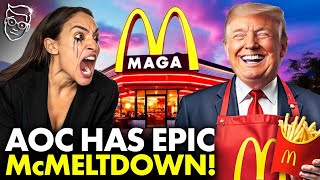 AOC Has SCREAMING Unhinged MELTDOWN At McDonalds For Letting Trump Work The Fries  SALTY Lib Panic🍟 [upl. by Wash]