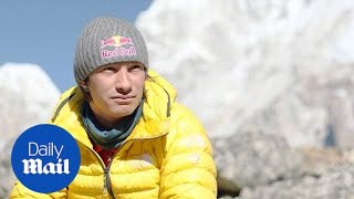 Alpinist David Lama seen before avalanche in Canada [upl. by Rozalie]