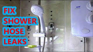 HOW TO FIX A LEAK BETWEEN THE SHOWER HEAD AND HOSE UK [upl. by Martreb]