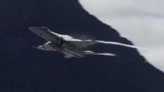 F18 Hornets Axalp 2013 live gun fire [upl. by Mercado]