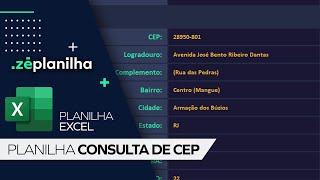 Planilha Excel para Consulta de CEP  Zé Planilha [upl. by Brownley]