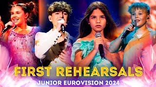 FIRST REHEARSALS  Junior Eurovision 2024 France Portugal Germany Poland Malta Netherlands [upl. by Emerej110]