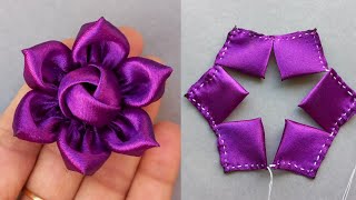 DIY How to make an adorable fabric rose flower in just few minutes  DIY Flower [upl. by Celeste824]