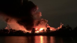 Two yachts caught in massive fire at Fort Lauderdale marina [upl. by Josler]