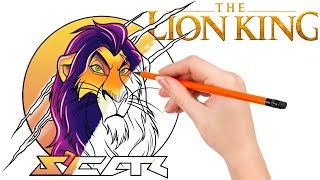 How to Draw Scar aka Takais the brother of Mufasa  The Lion King [upl. by Herrick]