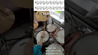 Bring Me The Horizon  Avalanche  Drum Intro with sheet music [upl. by Corsetti597]