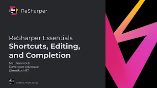 Shortcuts Editing Completion  ReSharper Essentials [upl. by Aifos]