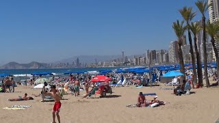 😎Benidorm April 2023 Levante beach 4K [upl. by Sutsugua]