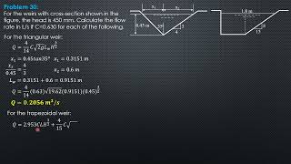 ORIFICES TUBES and WEIRS STEADY FLOW Example 30 [upl. by Yhtamit125]