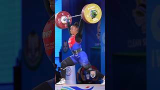 Solfrid Koanda 🇳🇴 152kg  335lbs CampJ weightlifting slowmo paris2024 [upl. by Richmal]