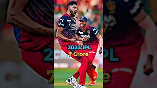 Mohammed siraj total IPL salary 20172023🤑shorts ipl [upl. by Anilrats]