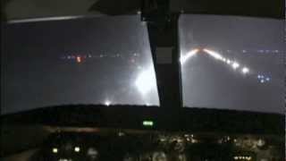 Learjet Night Landing in Snowstorm [upl. by Ahders]