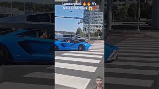 Lamborghini 💙 🔥💯Vs Tesla Cybertruck 🥈😱☠️ huracan racing race shorts videos shortsviral tesla [upl. by Ibbie]