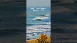 MIAMI BEACH surf FIRES thanks to Hurricane – October 11 2024 [upl. by Demetra]