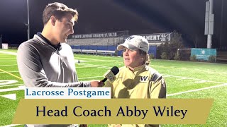 Womens Lacrosse Postgame vs Lander Head Coach Abby Wiley  292024 [upl. by Timofei765]