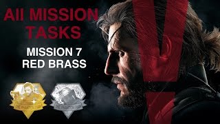 Metal Gear Solid V The Phantom Pain  All Mission Tasks Mission 7  Red Brass [upl. by Narcis674]