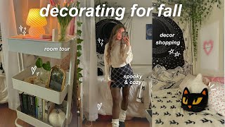 decorating my room for fall 👻 fall room makeover decor shopping amp room tour [upl. by Michaeu]