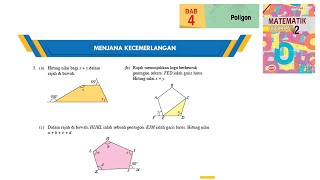 KSSM Matematik Tingkatan 2 Bab 4 poligon menjana kecemerlangan no5 buku teks tingkatan 2 [upl. by Devad]