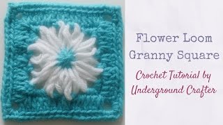 Flower Loom Granny Square TutorialCrochet Pattern [upl. by Carmine169]