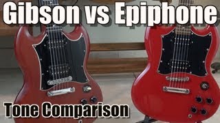 Gibson SG vs Epiphone SG Guitar Tone Comparison  American Made Gibson vs Chinese Made Epiphone [upl. by Macario838]