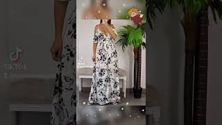 Vestidos largos con estampados vienen rígidos en cinturaTela chalis importado SM y LXL 100000 [upl. by Ynaffital]