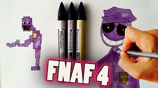 How to draw Purple Guy from Five Nights at Freddys 4 FNaF 4 drawing lesson [upl. by Enaj614]